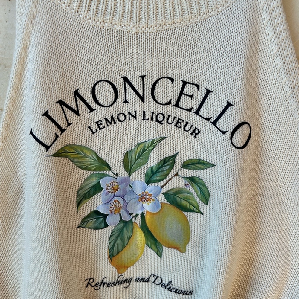 Limoncello Lemon Liqueur Halter Top Y2K Top Size Medium EUC Soft Yellow - Picture 4 of 7